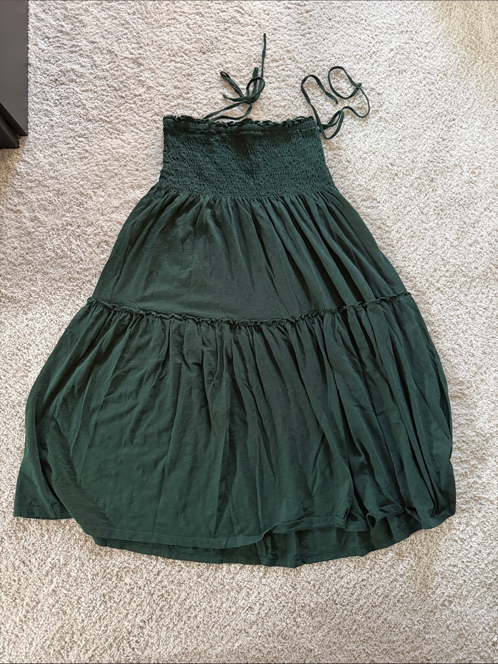 American Eagle convertible Smocked Waist Dark Green Maxi Skirt or midi dress